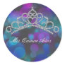 Purple Pink Teal Tiara Sweet 15 16 Quinceana Label Stickers