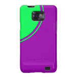 purple pink with lime green circle samsung galaxy s2 case