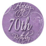 Purple pizazz for 70th birthday stickers