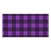 Purple Plaid Customized Photo Card