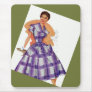 Purple Plaid Dress Mousepads