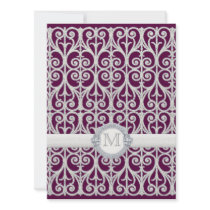 Purple Plum Diamonds & Lace, Monogrammed Wedding