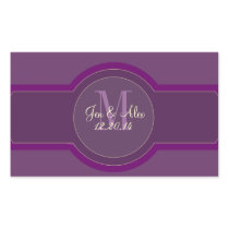 Purple Plum Wedding Wine Labels Rectangle Stickers