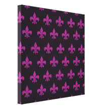Purple polka dot and shape design gallery wrapped canvas