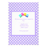 PURPLE POLKA DOT BABY SHOWER RSVP BLOCKS CUSTOM ANNOUNCEMENT