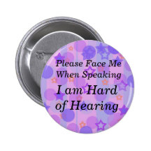 Purple Polka Dot Please Face Me Button