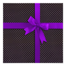 Purple Polka Dot Ribbon Photo Print