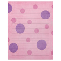 purple polka dots on pink custom letterhead