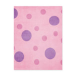 purple polka dots on pink post card