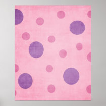 purple polka dots on pink poster