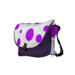 Purple Polka Dots on white and Amethyst Commuter Bags