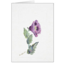Purple Poppy Birthday Card