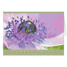 Purple Poppy Watercolor Note Card