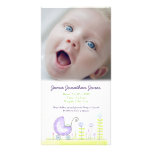 Purple Pram Baby Birth Announcement Photo Card photo cards