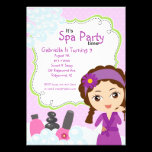 Purple Pretty Girl Spa Birthday Party invitations