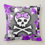 Purple Princess Skull Pillow