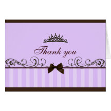 Purple Princess Thank You Card