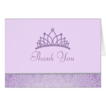 Purple Princess Thank You Card