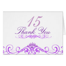 Purple Princess Tiara Thank You Card