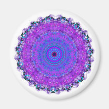 Purple Psyche Mandala kaleidoscope fridge magnet
