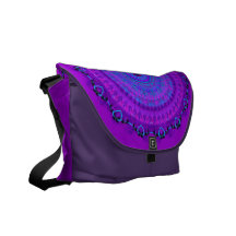 Purple Psyche Mandala kaleidoscope messenger bag