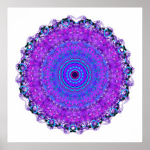 Purple Psyche Mandala kaleidoscope poster print