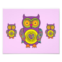 Purple Psychedelic Owl