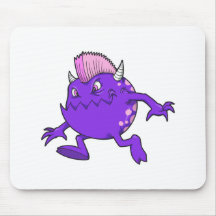 purple punk devil mohawk monster mouse pads