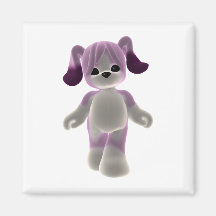 Purple Puppy Refrigerator Magnets
