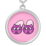 Purple pussycat slippers necklaces