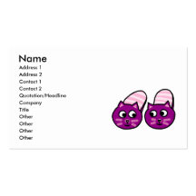 Purple pussycats slippers business card