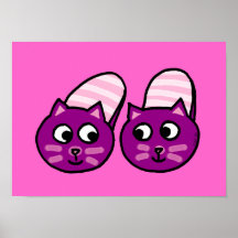 Purple pussycats slippers print