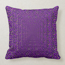 Purple Pyramid of Celtic Knots Pillow
