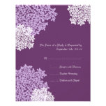 Purple Queen Anne's Lace Wedding RSVP Personalized Invitation