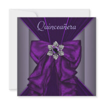 Purple Quinceanera Party Invitations