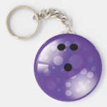PURPLE RETRO BOWLING BALL KEY CHAIN