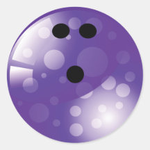 PURPLE RETRO BOWLING BALL STICKERS