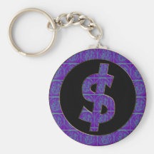 PURPLE RETRO DOLLAR SIGN KEYCHAINS