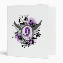 Purple Ribbon And Wings Alzheimer's Disease Binders