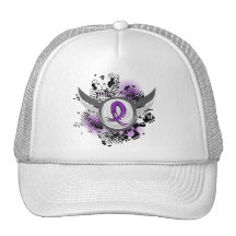 Purple Ribbon And Wings Lupus Hat
