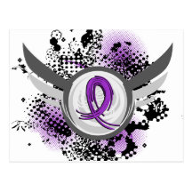 Purple Ribbon And Wings Sarcoidosis Post Card
