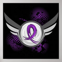 Purple Ribbon And Wings Sarcoidosis Posters