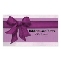 Purple Ribbon & bow elegant Custom Business Cards business cards