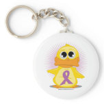 Purple Ribbon Duck Keychains