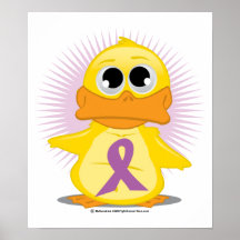 Purple Ribbon Duck Posters