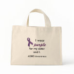 Purple Ribbon, I wear, purple, for my sister an... Tote Bag