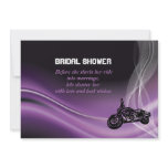Purple road biker wedding bridal shower invitation