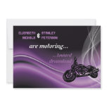 Purple road biker wedding invitation