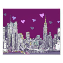 purple romantic New York Photo Print