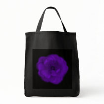 Purple Rose. Black Background. Tote Bag